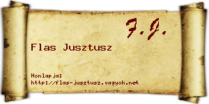 Flas Jusztusz névjegykártya